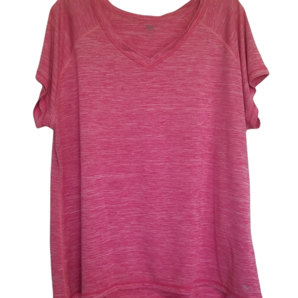 Everlast pink athletic short sleeve v neck t-shirt SZ 1X